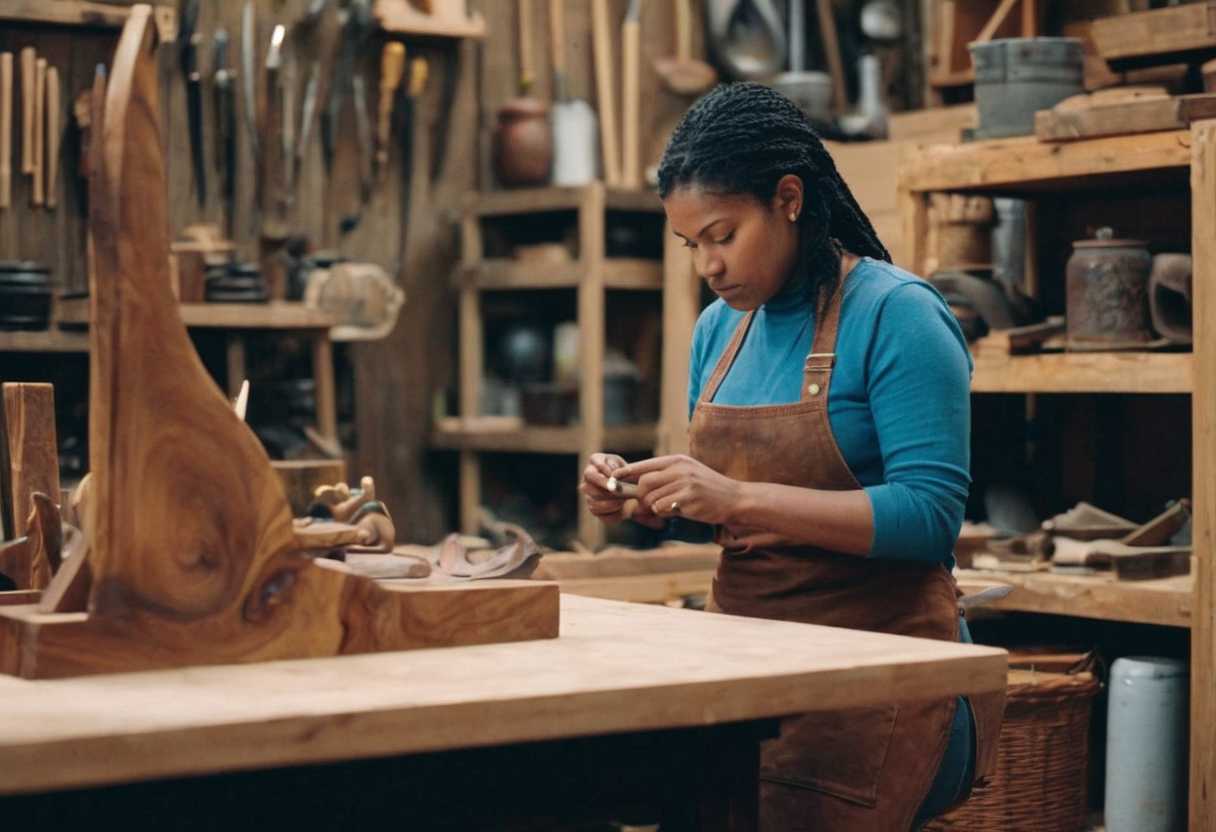 Saroni Davis, sculpteur sur bois à Vancouver